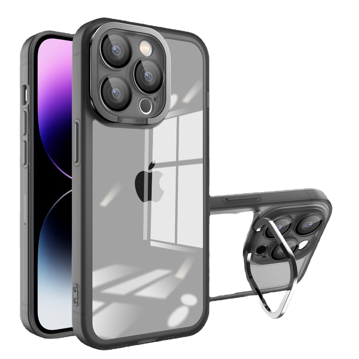 Husa protectie Klevo pentru Samsung A03S (164) Electroplated cu suport pentru camera, 1.5 mm grosime, protectie camera, Negru