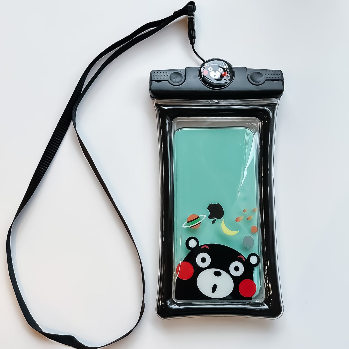 Husa subacvatica Mascot Waterproof Klevo, Snowproof, Universala, cu Snur, pentru telefon sau documente, Bear, Negru