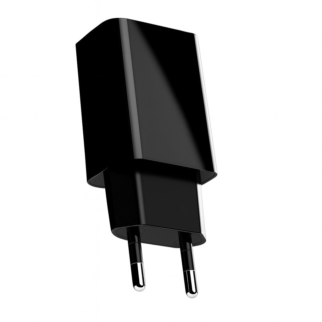 Incarcator Retea Fast Charge pentru Telefon, Klevo, Capat de Incarcare pentru Gadgeturi 5V2A, Port USB-B, Adaptor pentru Telefon Standard UE, Negru