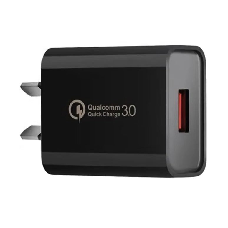 Incarcator Retea Fast Charge 5V3A, Klevo, Capat STANDARD EUROPEAN QC 3.0, 18W, Fara Cablu, Negru
