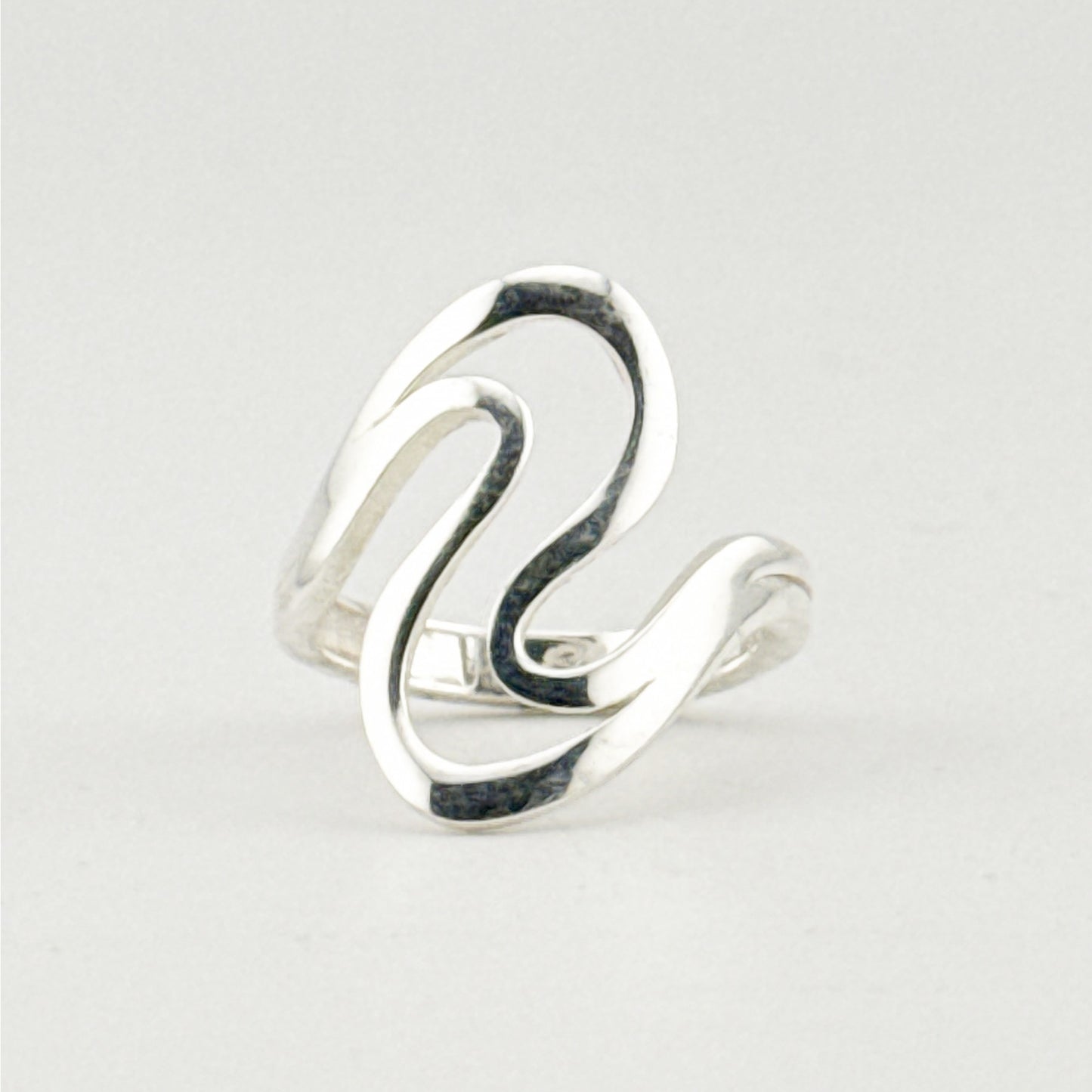 Inel pentru Dama Argint 925, Jolie, Model Spirala 5.3 gr, Marimea 58, 2.5 x 2 cm, Argintiu