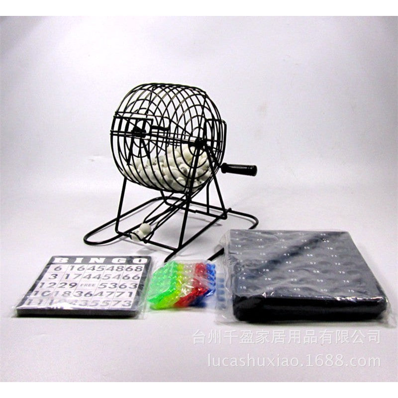 Joc Bingo Klevo, din metal, 75 bile albe, portabil, 21 x 21 cm, negru