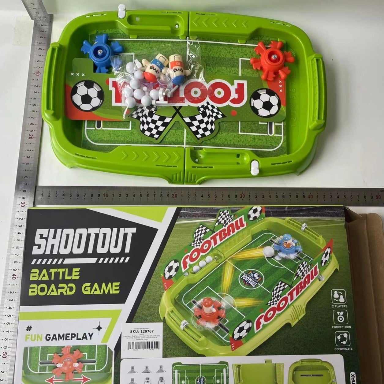 Joc de Masa Interactiv de Fotbal pentru Copii, Klevo, 4 Mingi, Tabela Scor, 40.7x27x14.5 cm, Multicolor