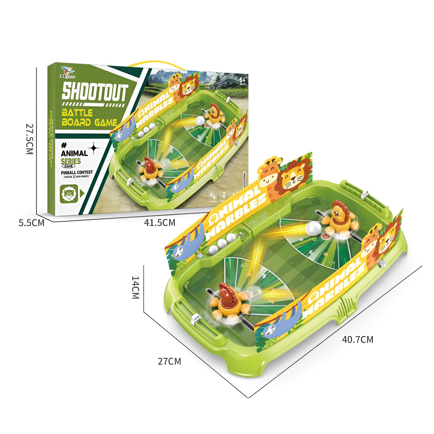 Joc de Masa Interactiv Lion Battle pentru Copii, Klevo, 4 Mingi, Tabela Scor, 40.7x27x14 cm, Verde