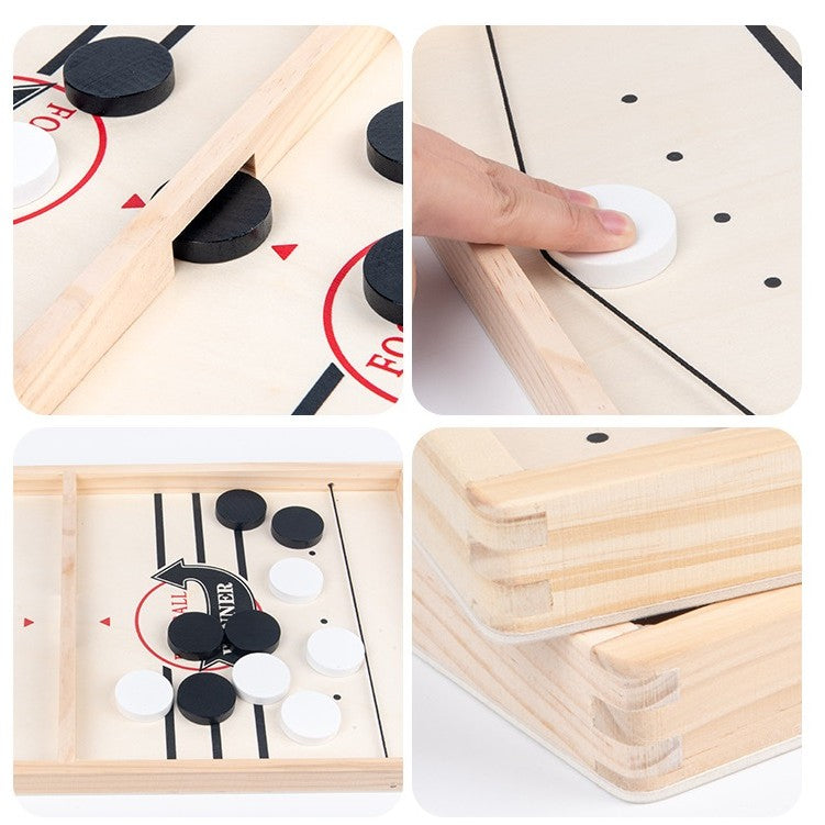 Joc Fooseball Interactiv, Klevo, Tip Hockey pe Gheata, din Lemn, 10 Piese de Joc, +4 Ani, 54 x 29 cm, Multicolor
