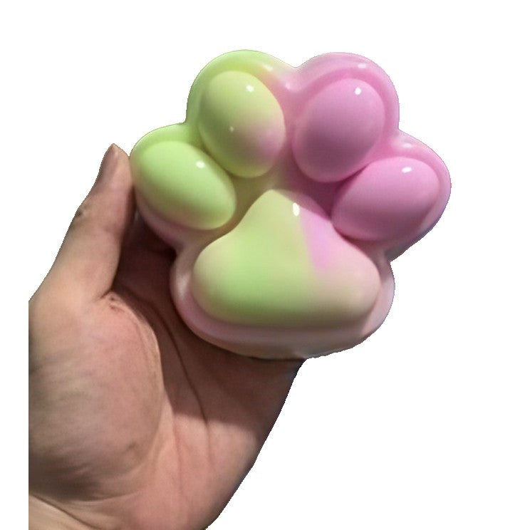 Jucarie Antistres Squishy, Klevo, cu Revenire Lenta, Squeeze Pinch Family, Model Cat Paw, 12.5x10.5 cm, 220g, Ambalaj Transparent, Model 021, Multicolor