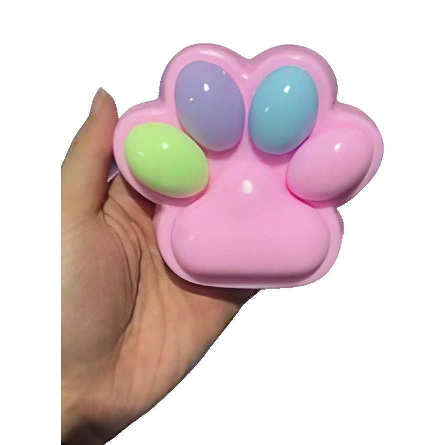 Jucarie Antistres Squishy, Klevo, cu Revenire Lenta, Squeeze Pinch Family, Model Cat Paw, 12.5x10.5 cm, 220g, Ambalaj Transparent, Model 023, Multicolor