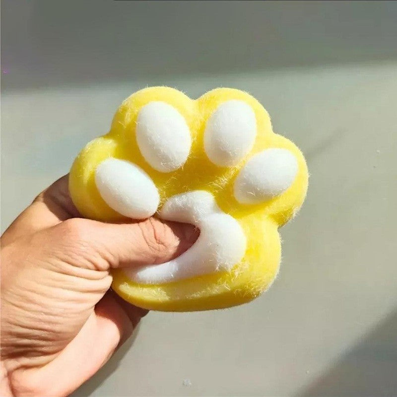 Jucarie Interactiva Squishy, Klevo, Model Cat Paw, Squeeze Pinch Family, Revenire Lenta, din TPR, +3 Ani, 7.5 cm, Textura Puf, Galben