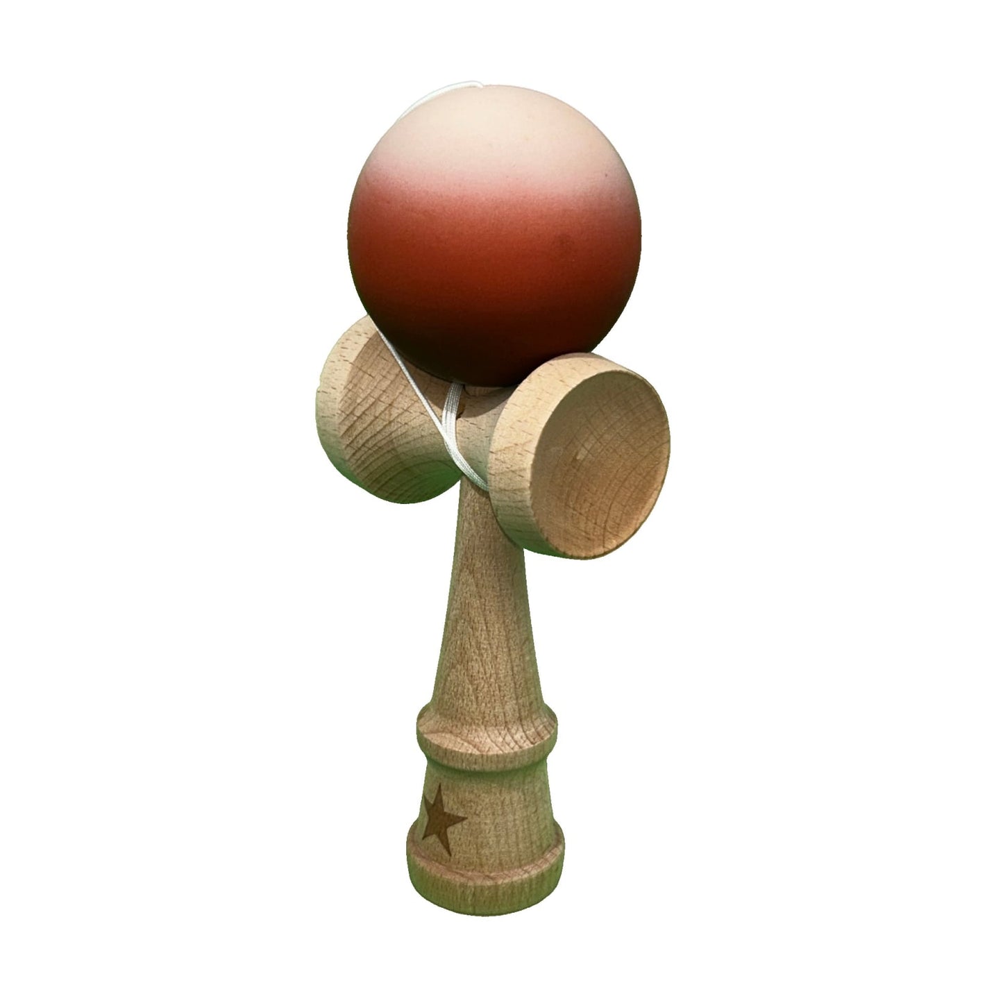 Kendama X Originala, Profesionala, Klevo, din Lemn, Rubber Grip, 18 cm, Maro/Bej/Roz