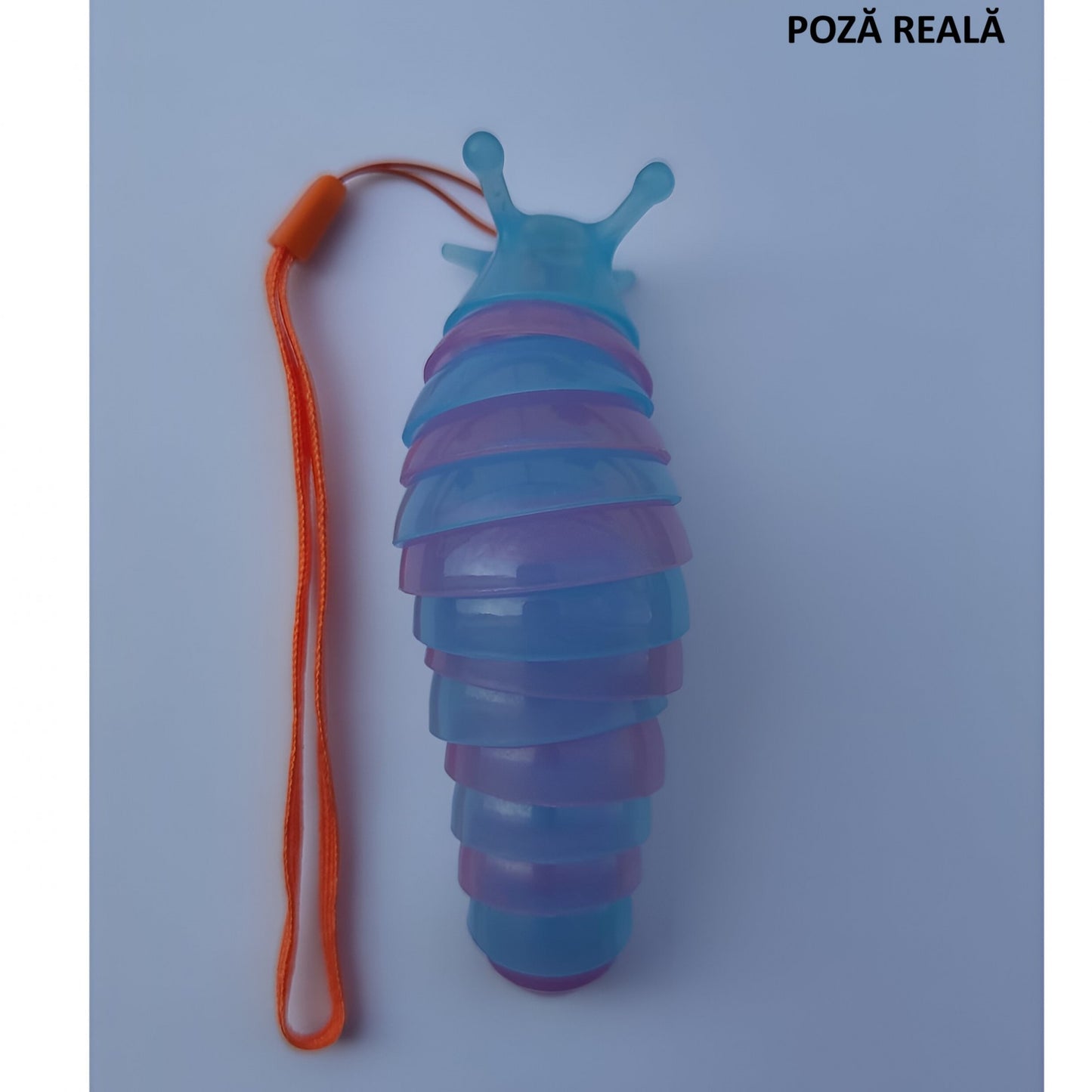 Jucarie Senzoriala Antistres, Klevo, Fidget Toys, Omida Curcubeu, 11 cm, +3 Ani, Albastru/Mov