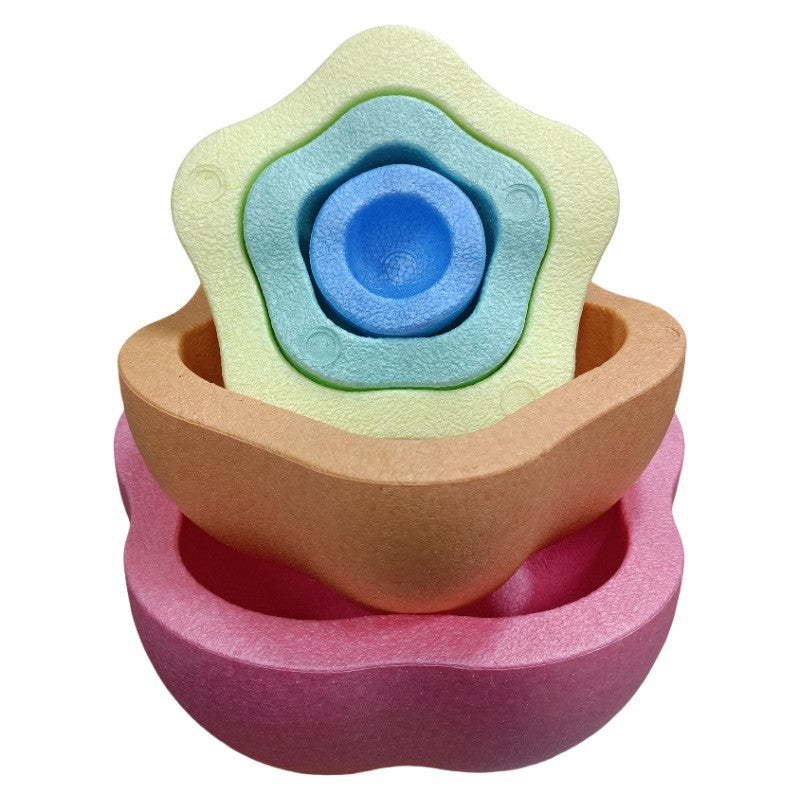 Jucarie Senzoriala de Echilibru, Klevo, Tip Stepping Stones, 5 Piese, din Spuma, pentru Miscare, Sarituri, Prindere, Diametru 28 cm, Model 2, Multicolor