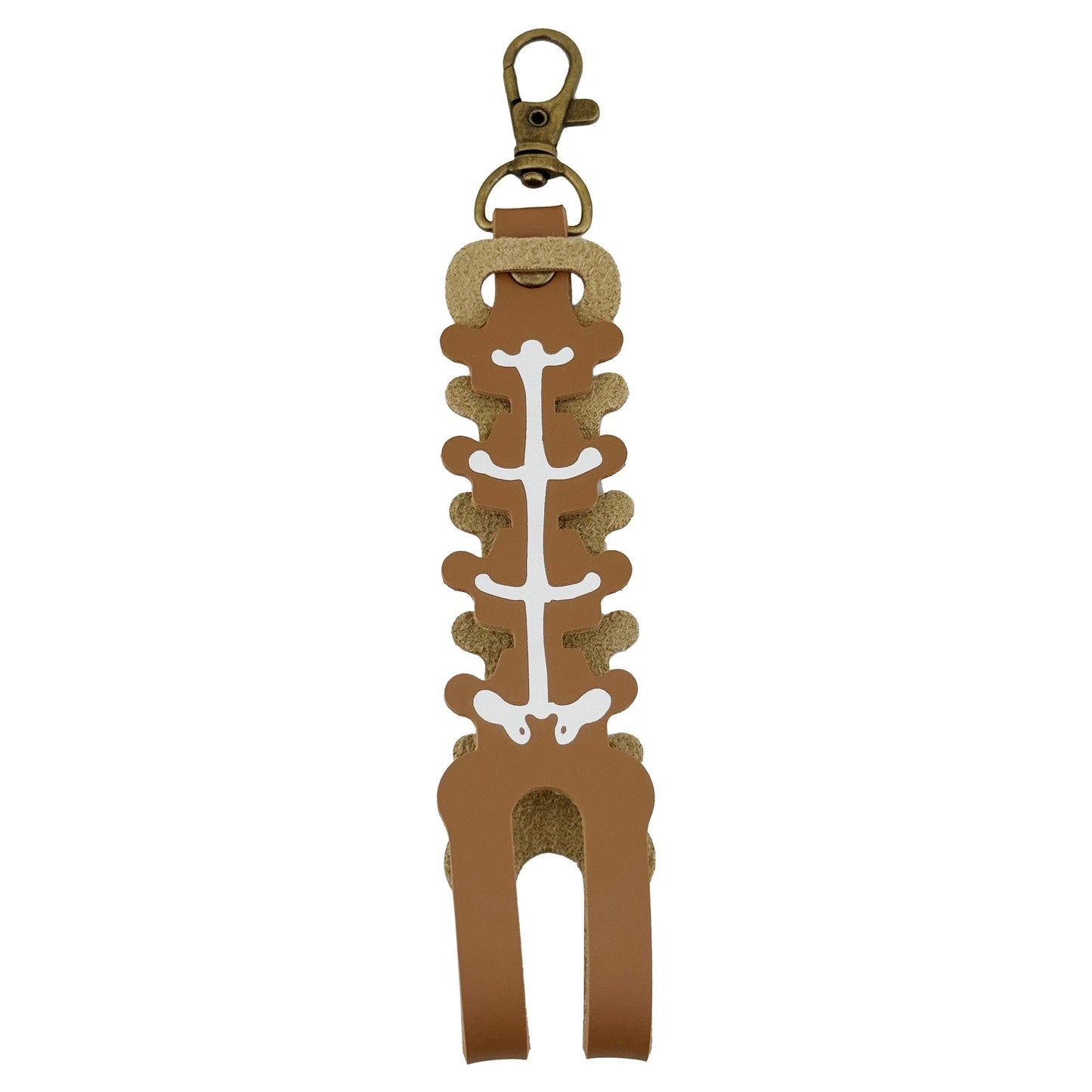 Husa pentru Kendama, Klevo, tip Pandativ/Breloc, Imprimeu Skull, din Piele Ecologica, 26 x 3.2 cm, Maro