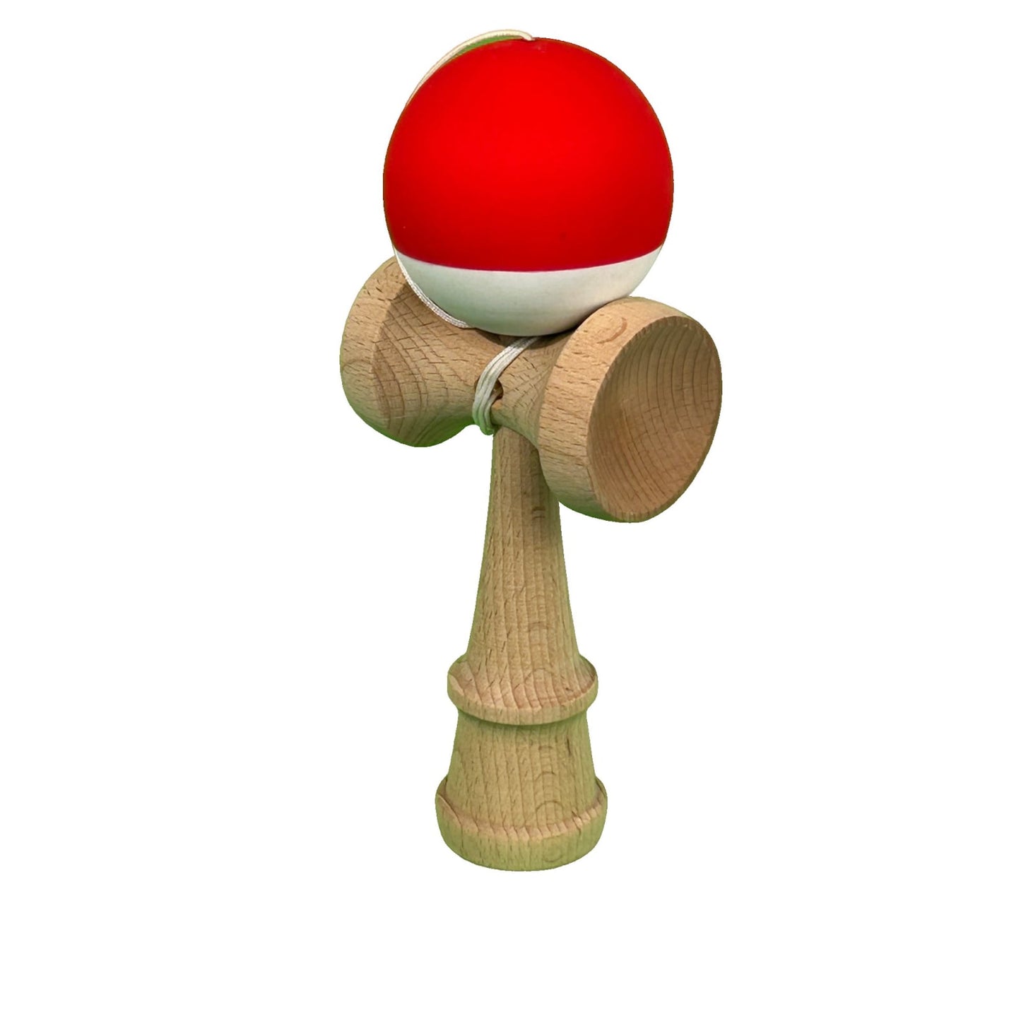 Kendama X Originala, Profesionala, Klevo, din Lemn, Rubber Grip, 18 cm, Rosu/Alb