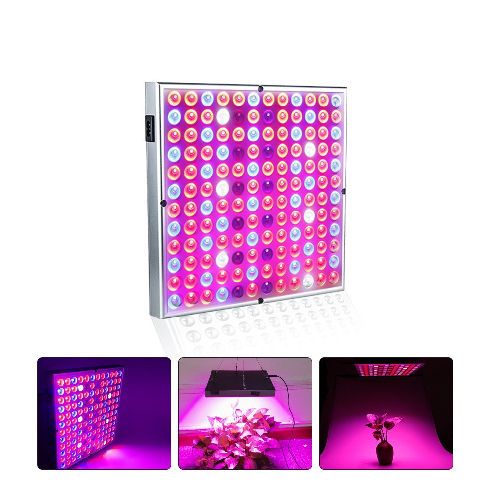 Lampa LED 45W Klevo, pentru cresterea plantelor in interior, 225 de leduri, 165 leduri rosii, 60 albastre, 30 x 30 cm, multicolor