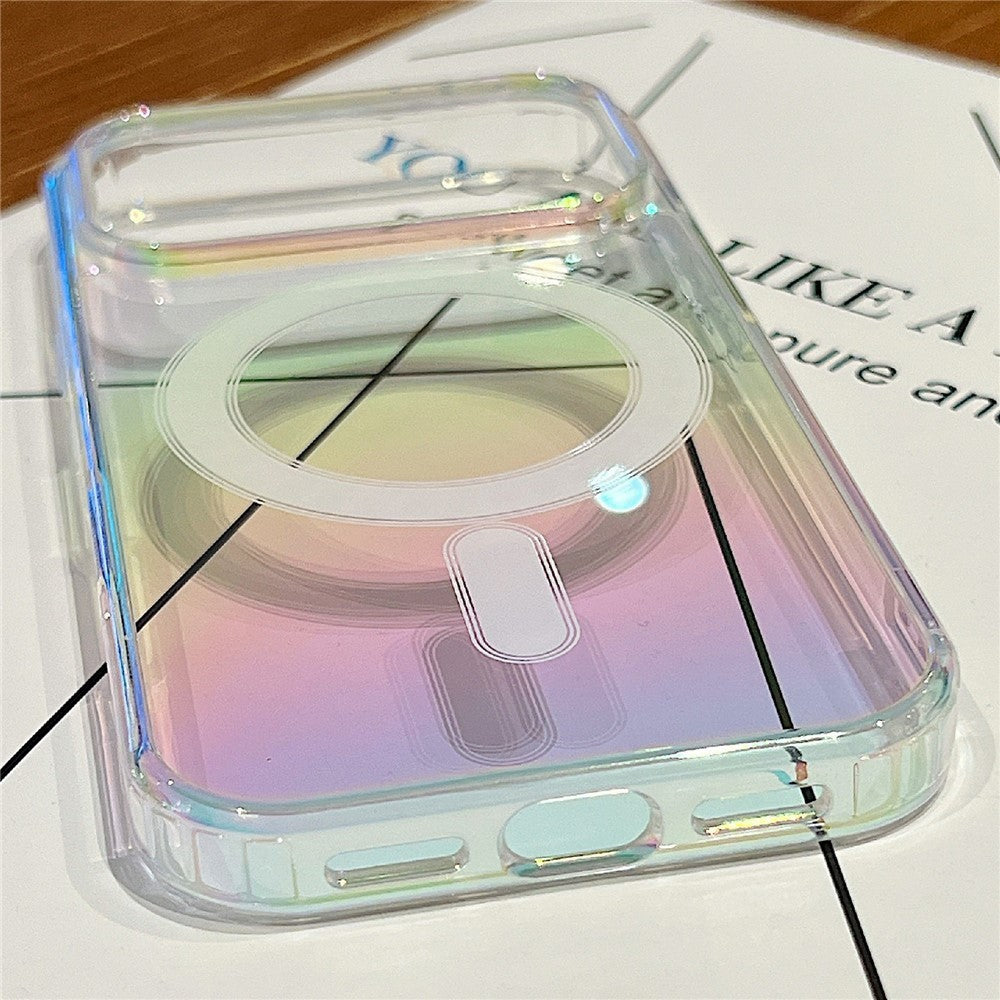 Husa Telefon, Klevo, Compatibila iPhone 17 Air, Model Cameleon, Magsafe, Schimbare Gradient de Culoare din Unghiuri Diferite, Multicolor