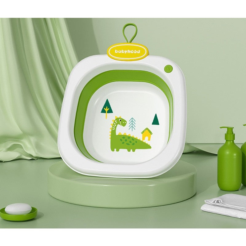 Lavoar Pliabil, Klevo, pentru Copii 1-8 Ani, Model Animat, din PP+TPE, 32x29x10 cm, Verde