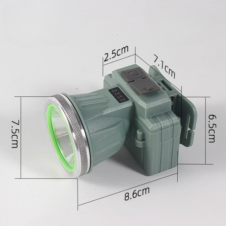 Lanterna LED de Montat pe Cap, Klevo, cu Raza Lunga de Zoom, Reincarcabila USB, Far Telescopic, Rezistent la Apa, Reglabil, pentru Pescuit in Aer Liber, Camping, Lumina Puternica, Lanterna, 8.6x7.5x6.5cm, Verde Deschis