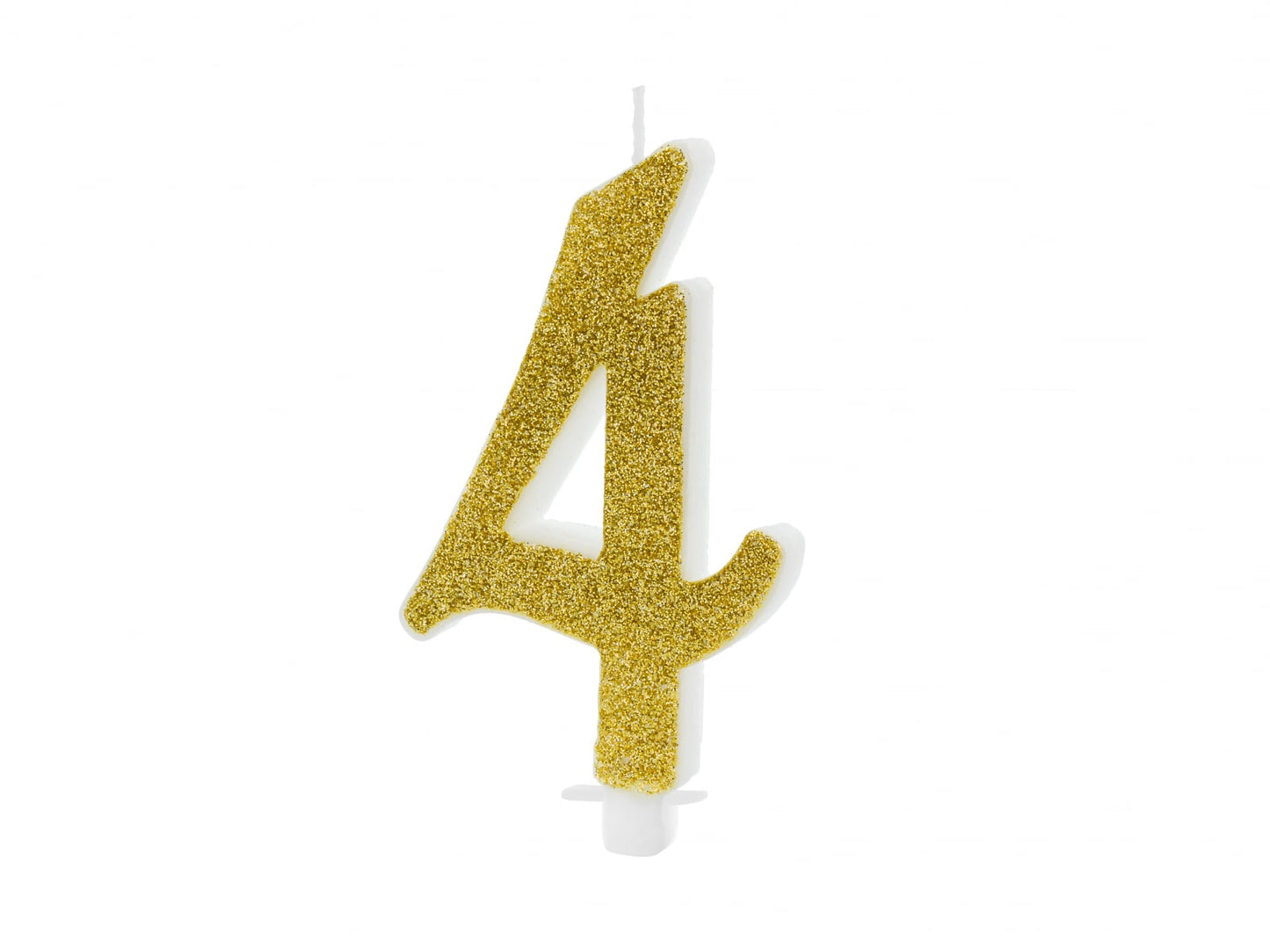 Lumânare cifra 4, aurie, 10cm