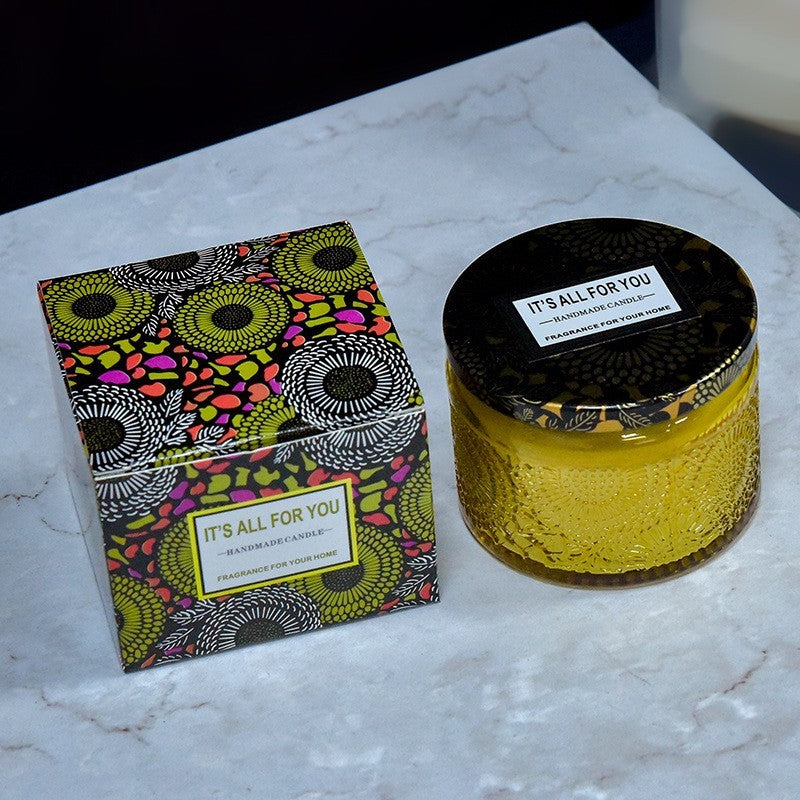 Lumanare Parfumata, Klevo, Model Borcan, Galben, Aroma de Lavanda