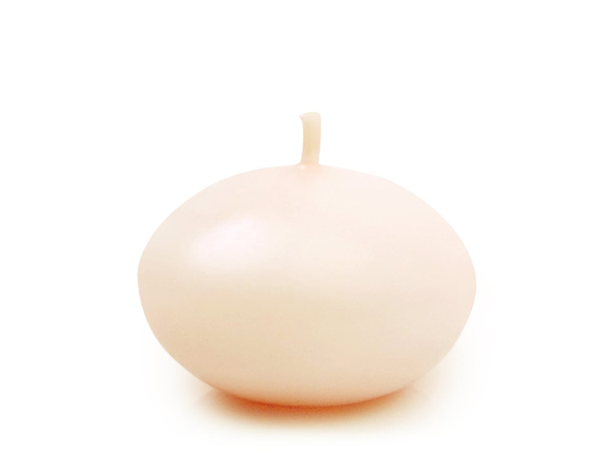 Lumânare plutitoare disc, mat, crem, 4cm