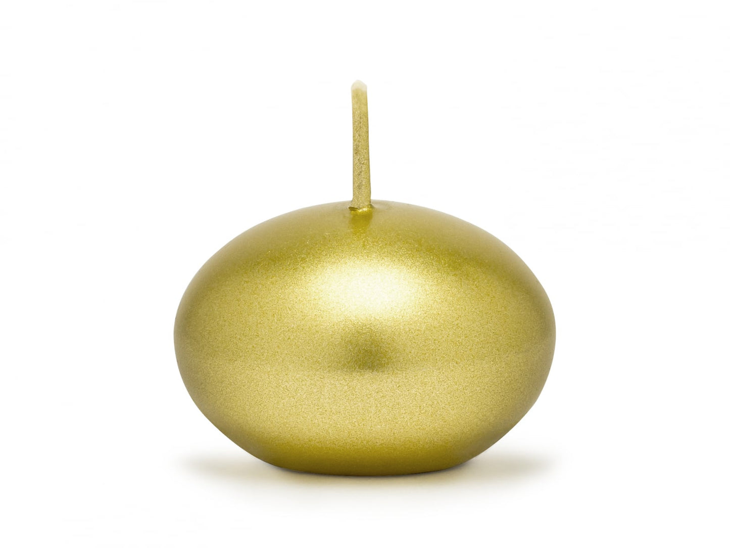 Lumânare plutitoare disc, metalic, aurie, 4cm