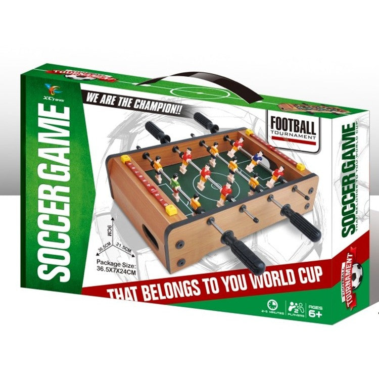 Masa de Fotbal cu Teren, Klevo, fara Picioare, 4 Manere, Tablou de Scor, 36.5 x 24 x 7 cm, din Lemn/Otel/ABS, Maro