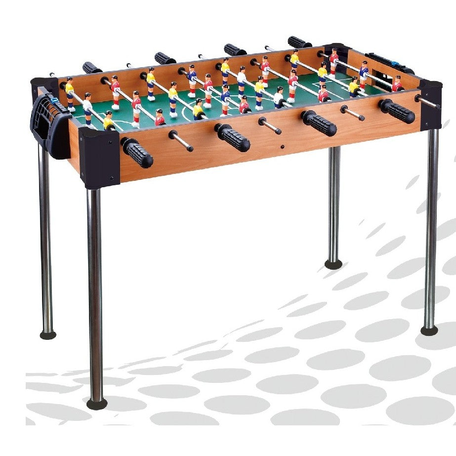 Masa de Fotbal, Klevo, cu Picioare Inalte, 8 Manere, Tablou de Scor, 86 x 62 x 65 cm, din Lemn/Otel si ABS, Maro