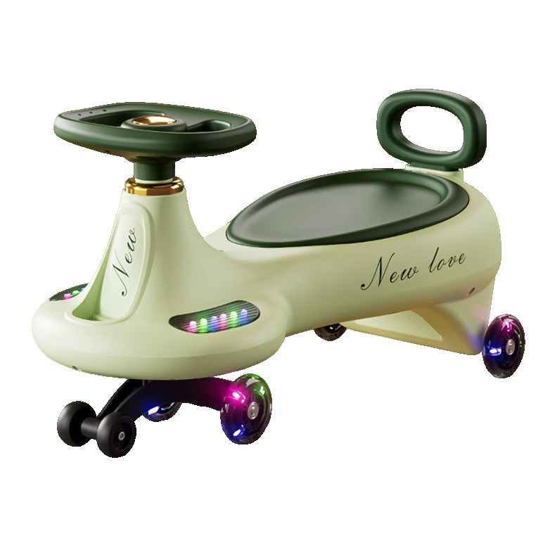 Masinuta, Klevo, 1-8 Ani, Rotire 360 Grade, Anti-rasturnare, Roti Silentioase, Impingere, Bluetooth, 66 x 32 x 37 cm, Verde