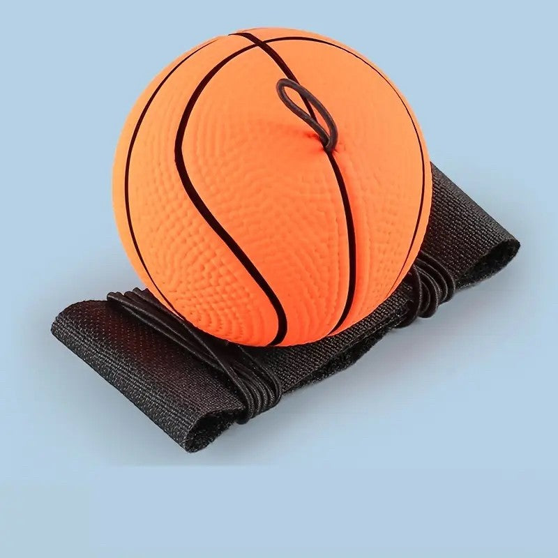 Minge Saltareata Hiperelastica, Klevo, Model Minge de Basket cu Fixare de Mana, Space Moon Ball foarte Elastica, Antistress pentru Copii, Diametru 66 mm, Portocaliu