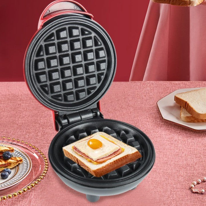 Mini Aparat de Vafe, Klevo, Multifunctional, Pentru Casa si Calatorii, Compact, Usor de Transportat si Depozitat, 18x14.5x9.3 cm, Rosu