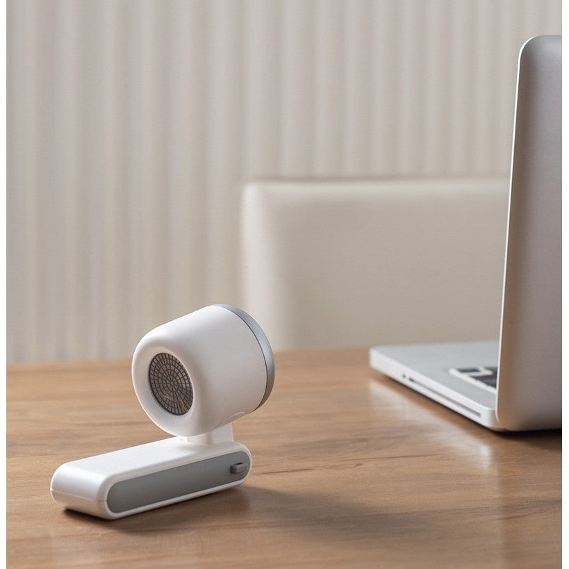 Mini Ventilator Portabil, Klevo, 5 Trepte de Viteza, Afisaj Digital, Incarcare USB, 5V, 2A, 5.95 x 5.2 x 17.2 cm, Alb