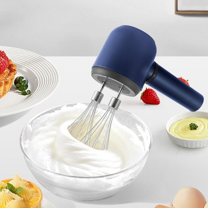Mixer Electric fara Fir, Klevo, Mixer pentru Oua Smantana Frisca, Maner Plastic, Usor de Utilizat si Depozitat, Cablu TYPE-C, 20 x 8.5 x 14.5 cm, Albastru Inchis