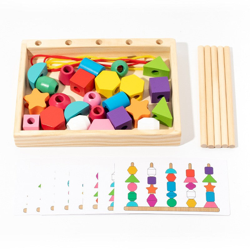 Jucarie Montessori de Sortat, Klevo, din Lemn, Forme Geometrice,+3 Ani, 25 de Piese, 21.5 x 16 x 3 cm, Multicolor