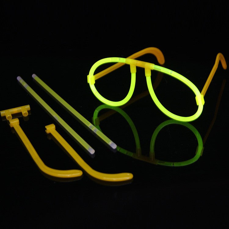 Ochelari Decorativi, Klevo, din Plastic, Fluorescenti, Accesoriu Petrecere, Galben