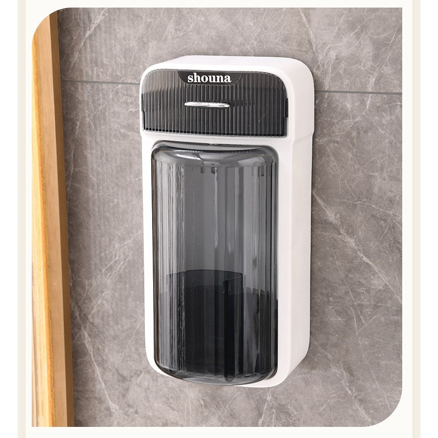 Organizator Baie, Klevo, 4 Compartimente si 1 Sertar, Rotire 360 Grade, din PP+PET, 27.5 x 16 x 11 cm, Alb/Negru