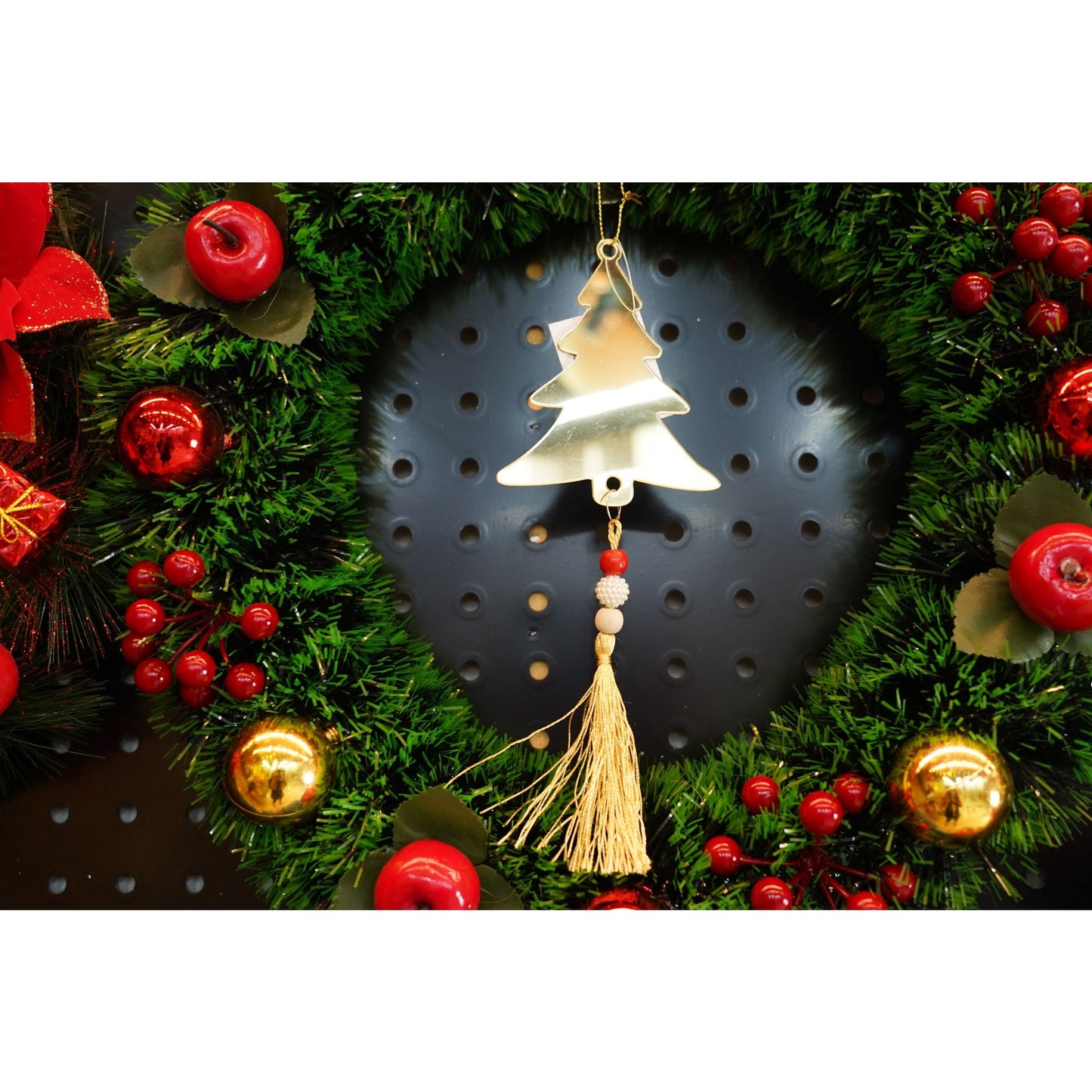 Ornament brad, Klevo, Brad, Auriu, Lucios, 8*23CM, Acril, Interior/ Exterior