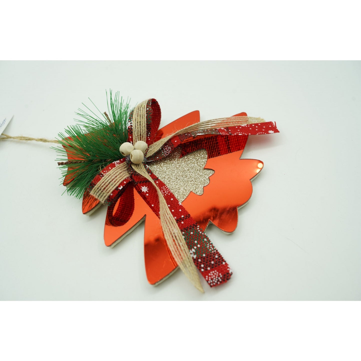 Ornament brad, Klevo, Brad, Rosu, Lucios, 14*16CM, Acril, Interior/ Exterior