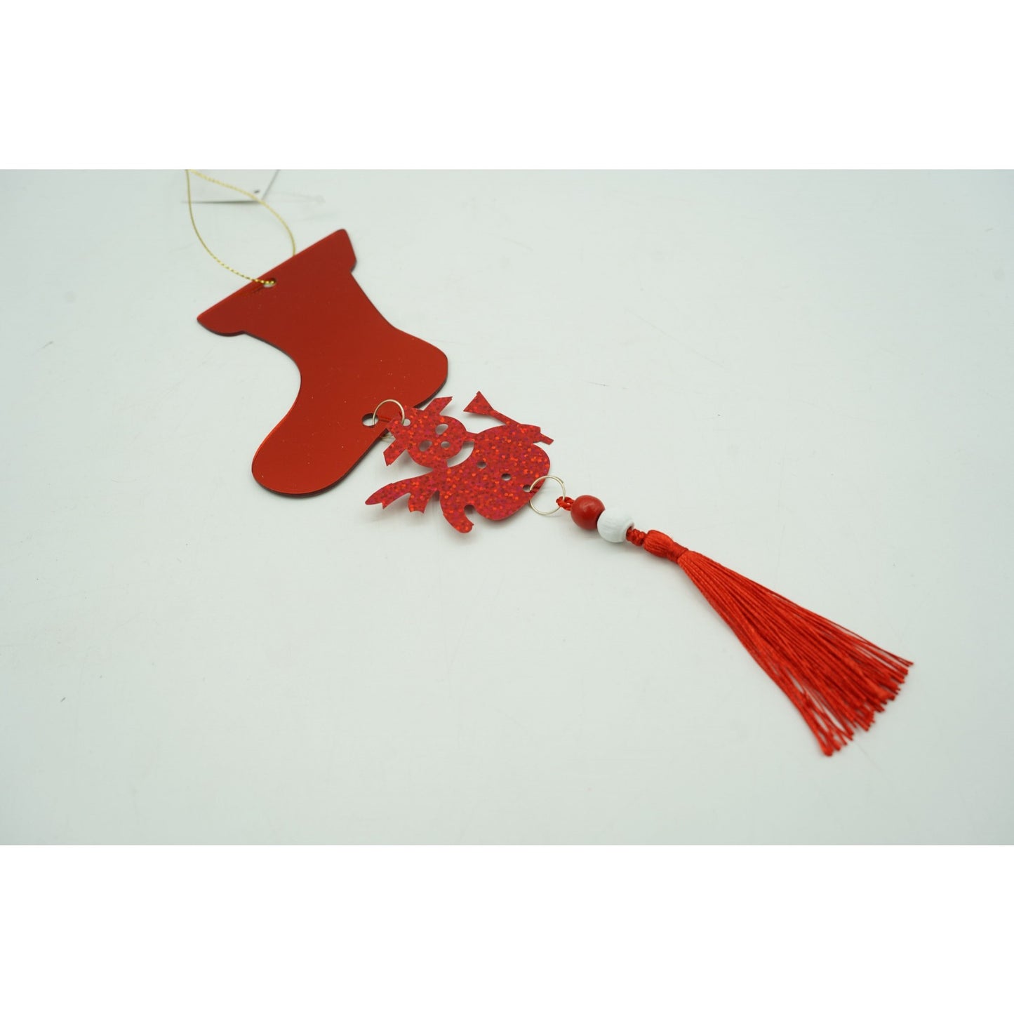 Ornament brad, Klevo, Gheata, Om de zapada, Rosu, Lucios, 10*28CM, Acril, Interior/ Exterior