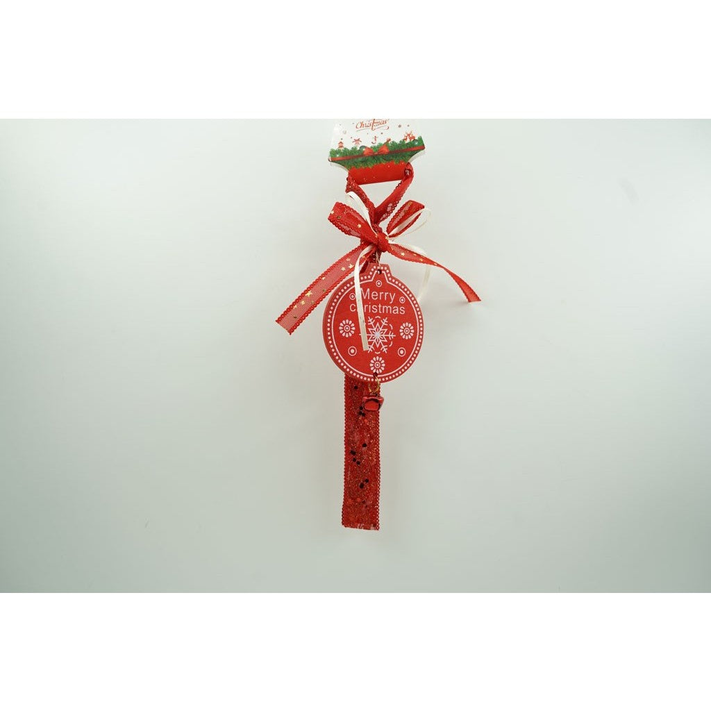 Ornament de brad medalion, Klevo, rosu, lemn, 25 cm