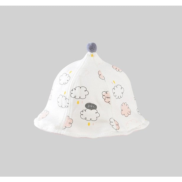 Palarie de Protectie pentru Bebelusi, Klevo, Model cu Norisori Roz, Pescareasca, de Primavara si Toamna, cu Masca si Fermoar, 42 cm, pentru 0-3 Luni, Roz