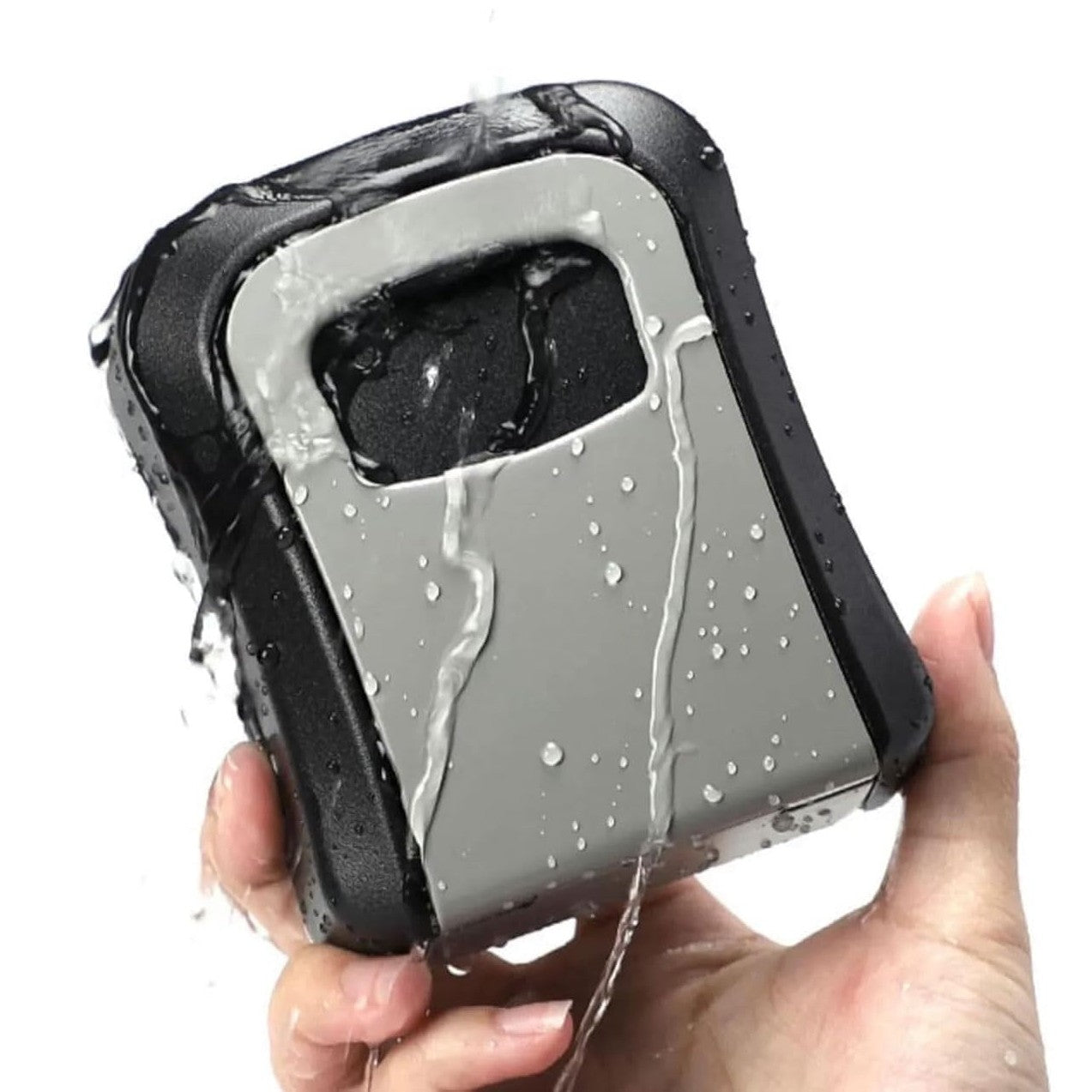 Cutie pentru Chei cu Parola, Klevo, din Aliaj de Aluminiu si Plastic, Cod din 4 Cifre, Impermeabila, Gri