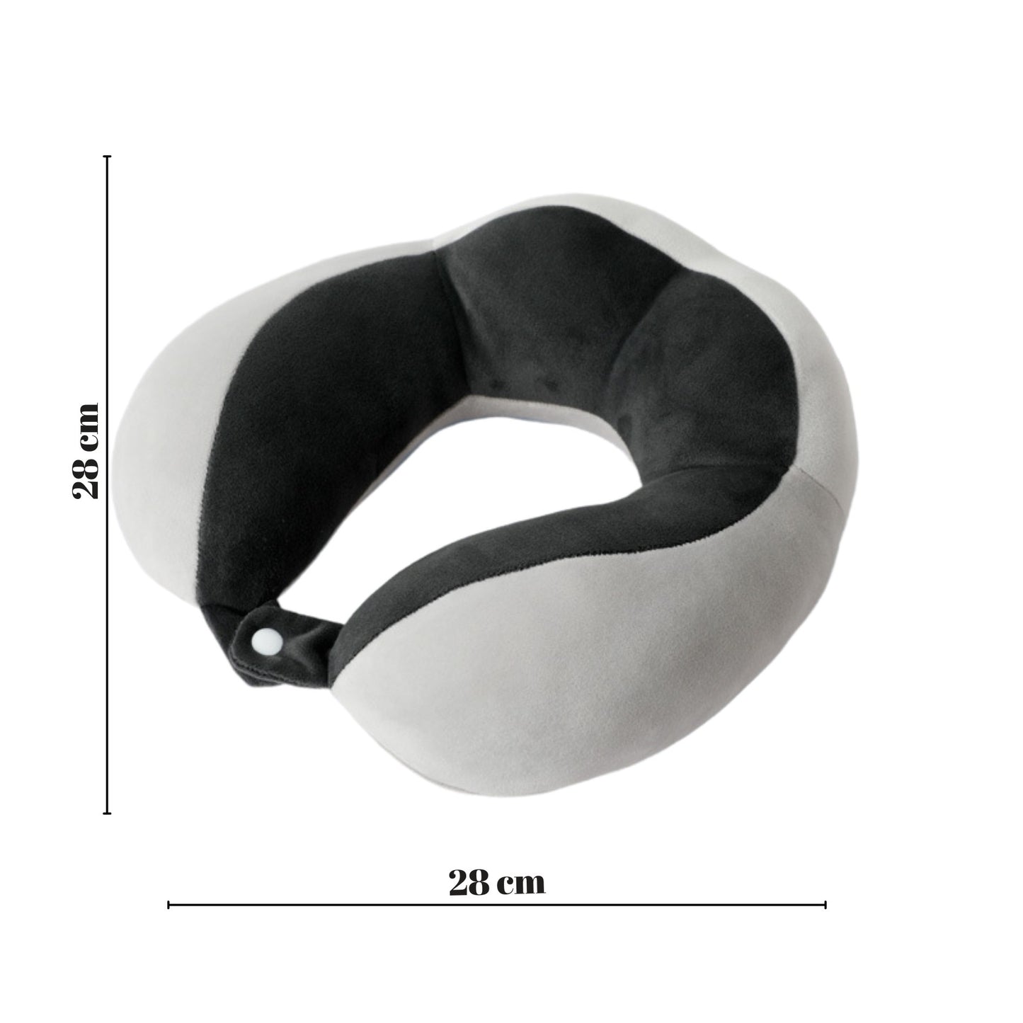 Perna de Voiaj Klevo, Pentru Gat, din Bumbac, 4 Cocoase Pentru Confort, Accesoriu de Voiaj, Birou, Masina, Sistem Prindere Capse, Negru