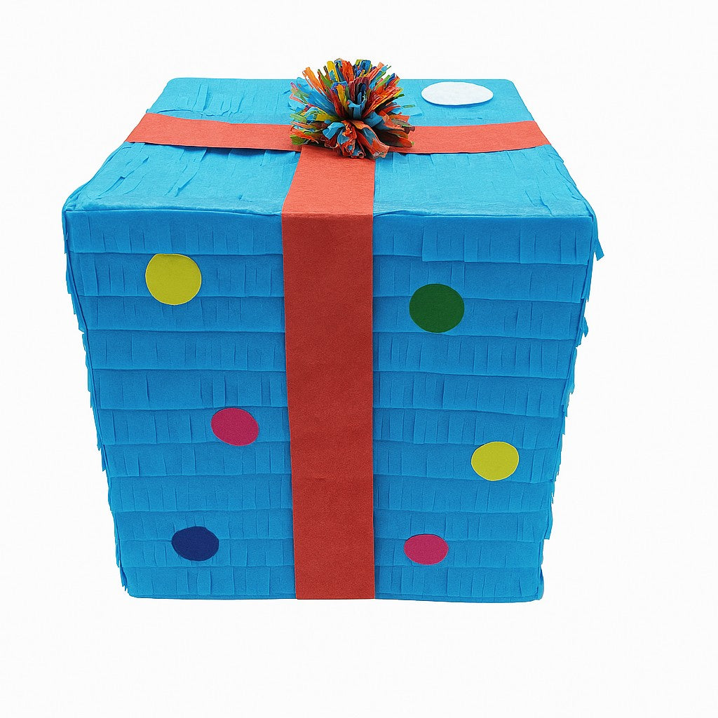 Pinata Cutie Cadou pentru Petrecere, Klevo, din Hartie si Carton, Pinata pentru Petreceri, 25 x 23 x 23 cm, Albastru deschis