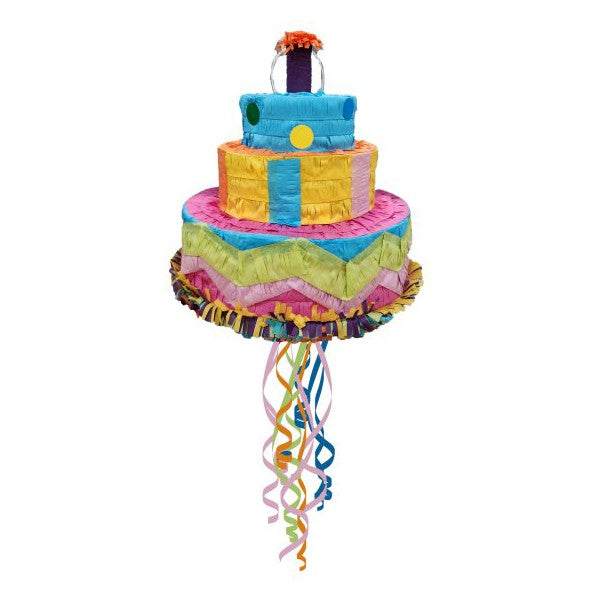 Pinata Tort Aniversar / Birthday Cake pentru Petrecere, Klevo, din Hartie si Carton, Pinata pentru Petreceri, 32 x 28 x 28 cm, Multicolor