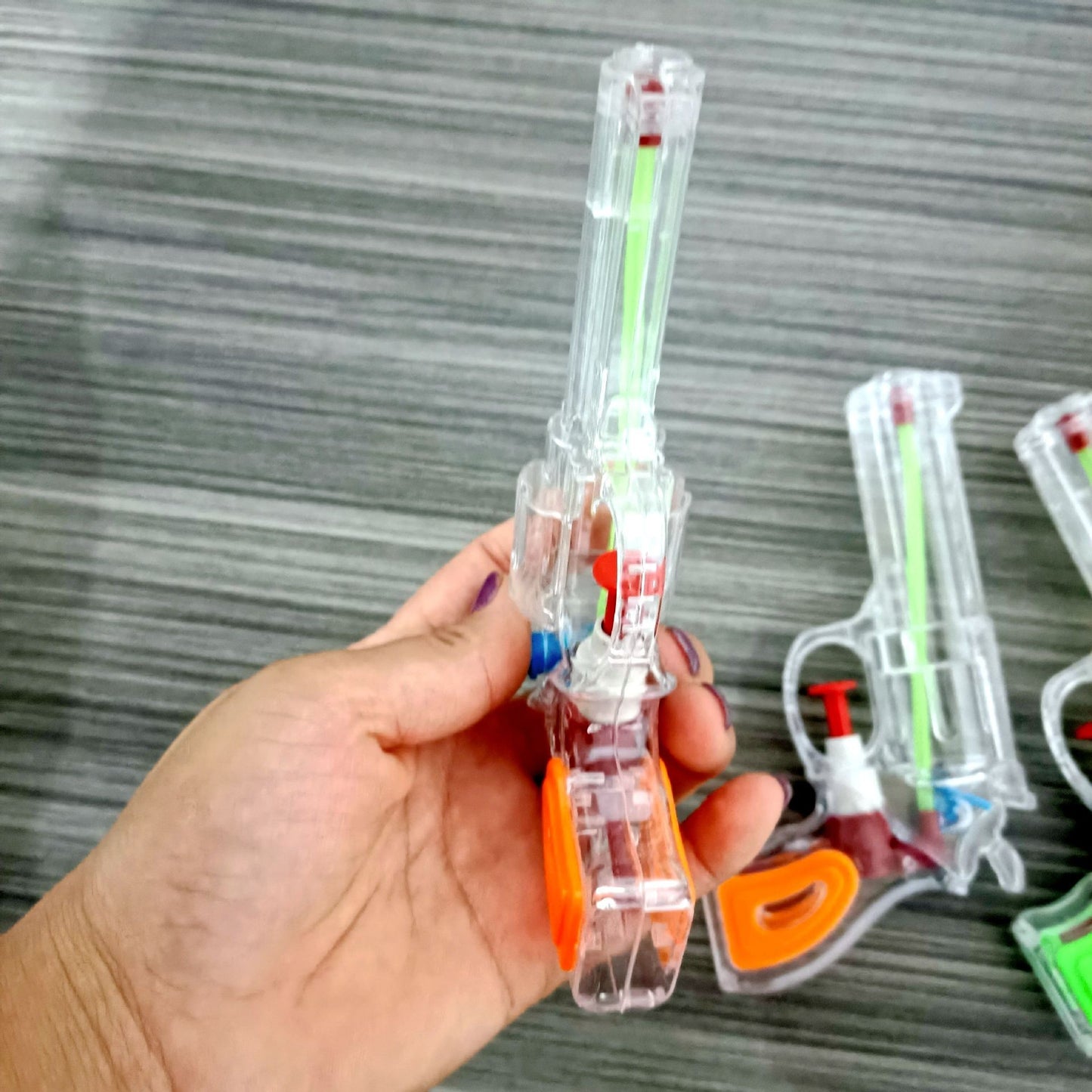 Pistol cu Apa, Klevo, pentru Copii, din Plastic, 16 x 5 x 2 cm, Transparent/Portocaliu