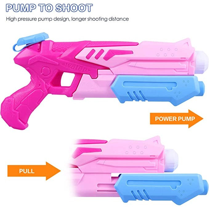 Pistol cu Apa pentru Copii, Rezervor, Pentru Piscina/Plaja, Klevo, 6ani+, Roz, 300ML