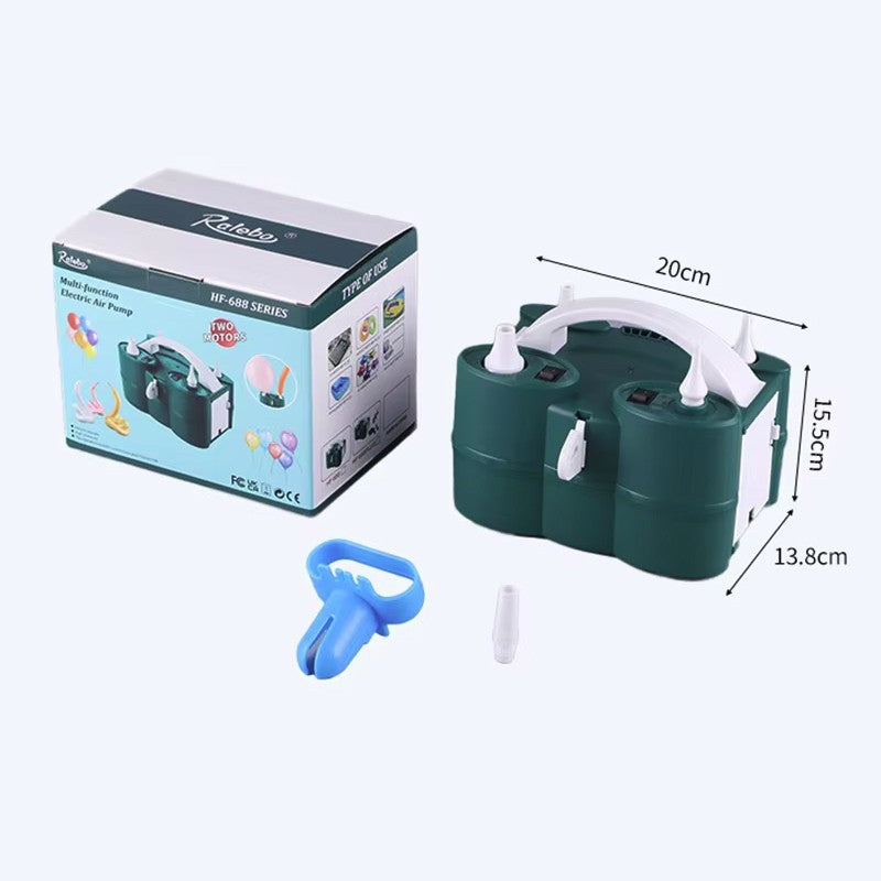 Pompa Electrica de Umflat Baloane, Klevo, cu Doua Iesiri, 220V, Putere 600W, Accesorii petrecere, Verde