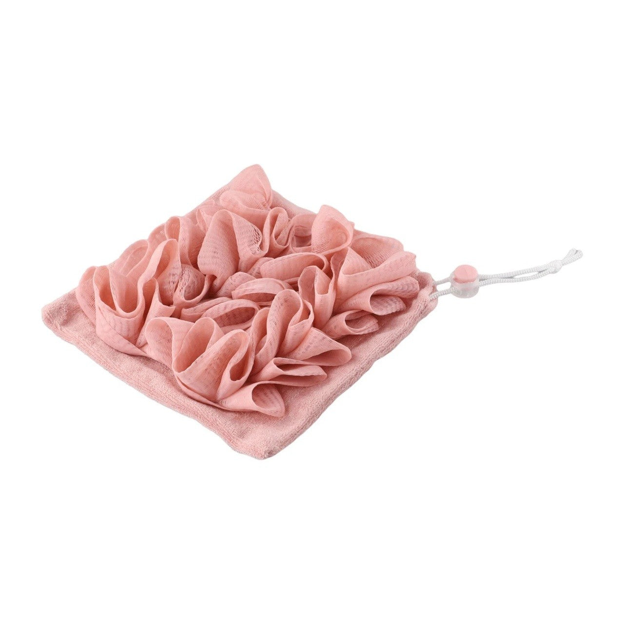 Prosop de Baie, Klevo, 2in1, cu Burete din Plasa, 17 x 17 cm, Roz