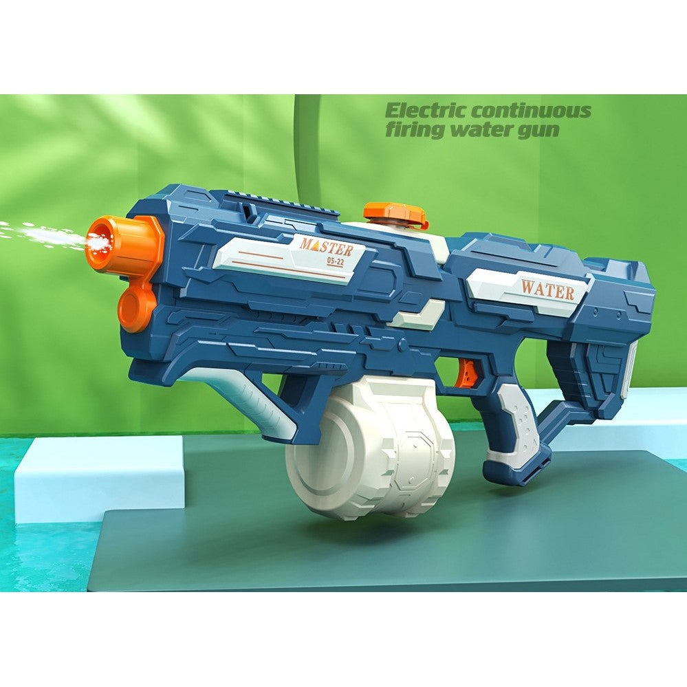 Pistol cu Apa pentru Copii, Rezervor 600ml, Klevo, 14ani+, cu baterie 1500mAh, Electric Burst, Albastru/Alb, 1000ML