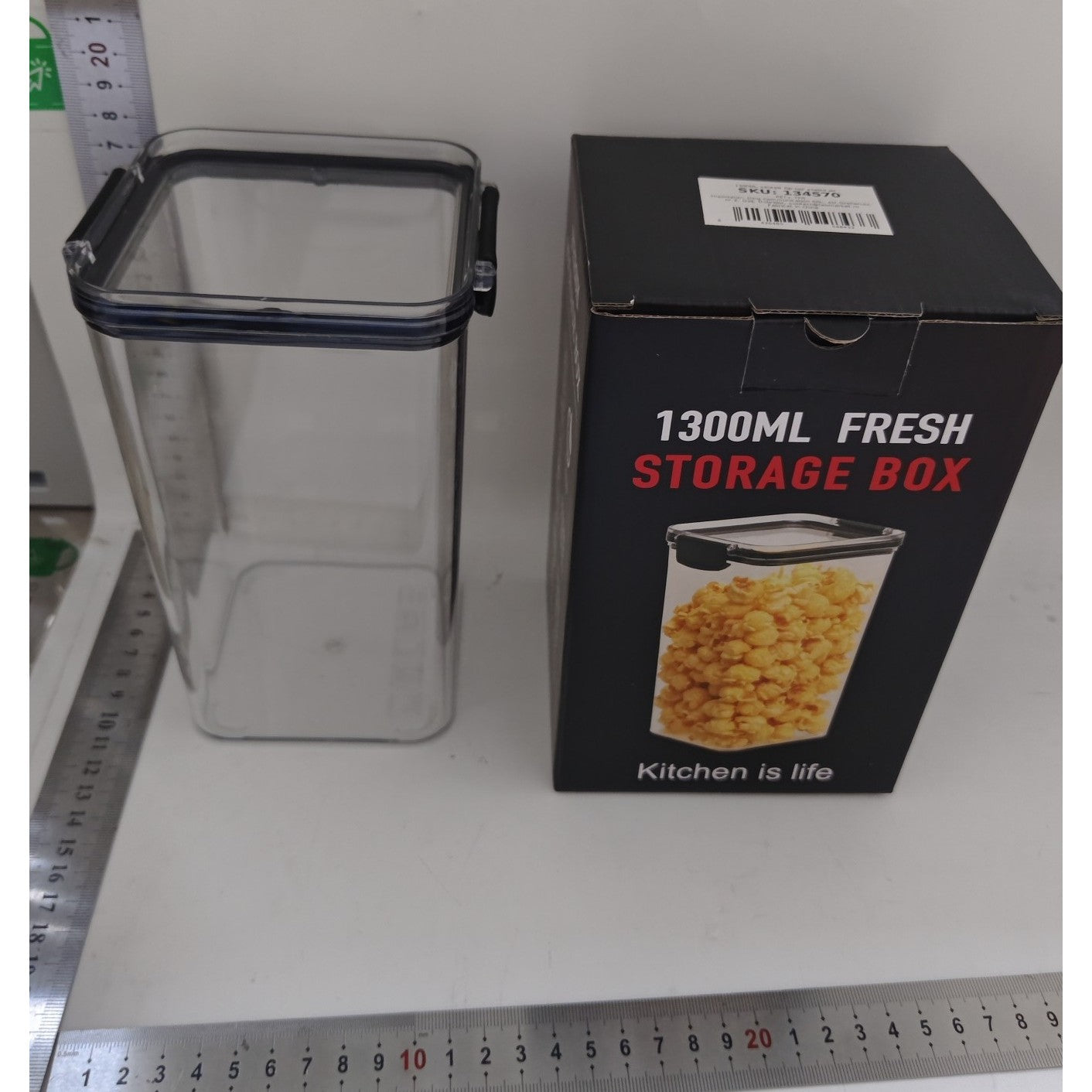 Recipient din Plastic, Klevo, pentru Alimente/Obiecte, Inchidere Ermetica, 10.2 x 18.5 cm, 1300 ml, Transparent